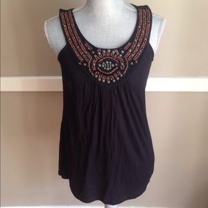 Black and beaded tank